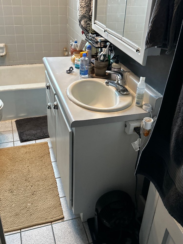 Existing bathroom fixtures and finishes photographed before a RemodelCo bathroom remodel in Salt Lake City, UT.-optimized