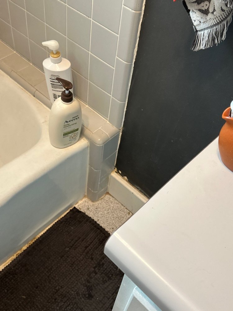 Existing bathtub and tile details documented before a bathroom remodel by RemodelCo in Salt Lake City, UT.-optimized