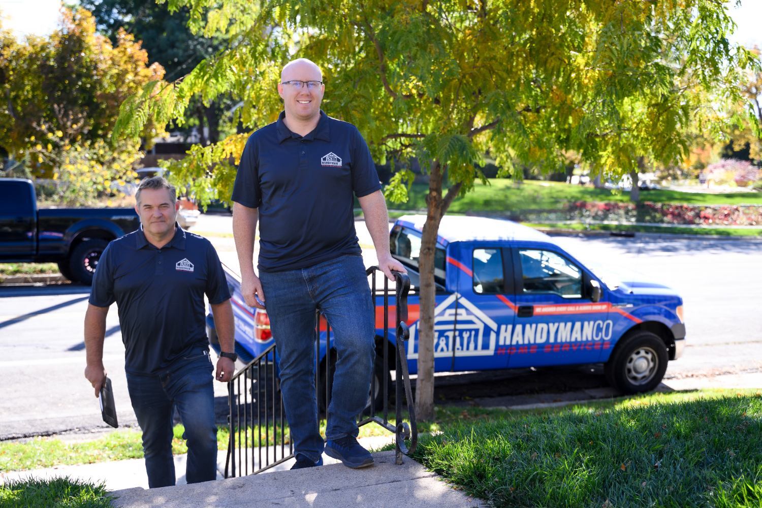 RemodelCo remodeling professionals arriving at a custom home project in Sandy, UT.