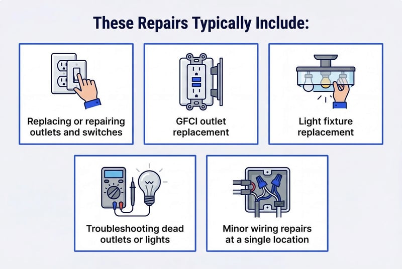 Infographic of what a basic electrical repair typically includes