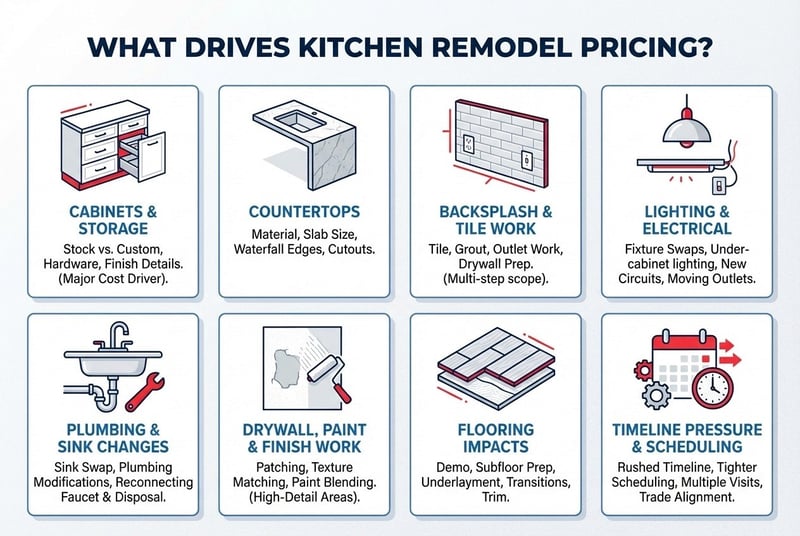 Infographic on what drives kitchen remodel pricing