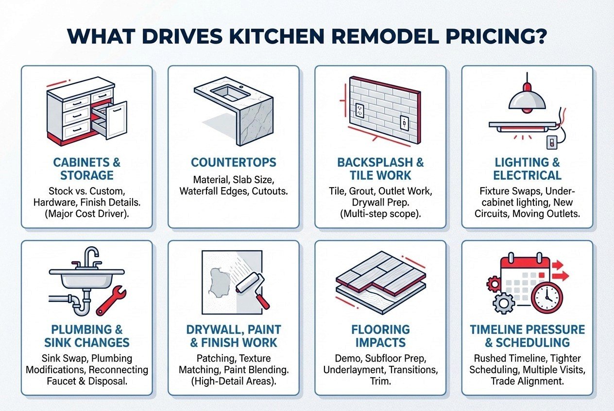 Infographic on what drives kitchen remodel pricing