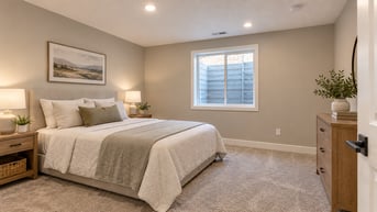 Finished Bedroom with Square Egress Window-1