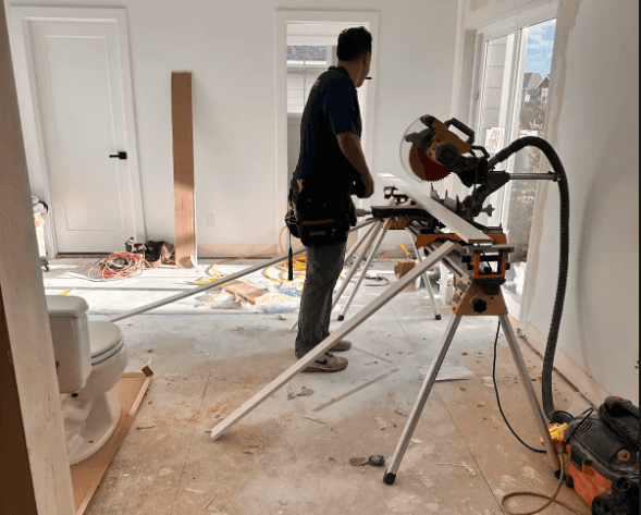 Image of a RemodelCo employee working on a remodel