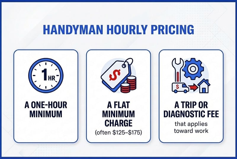 Infographic of the hourly pricing of a handyman