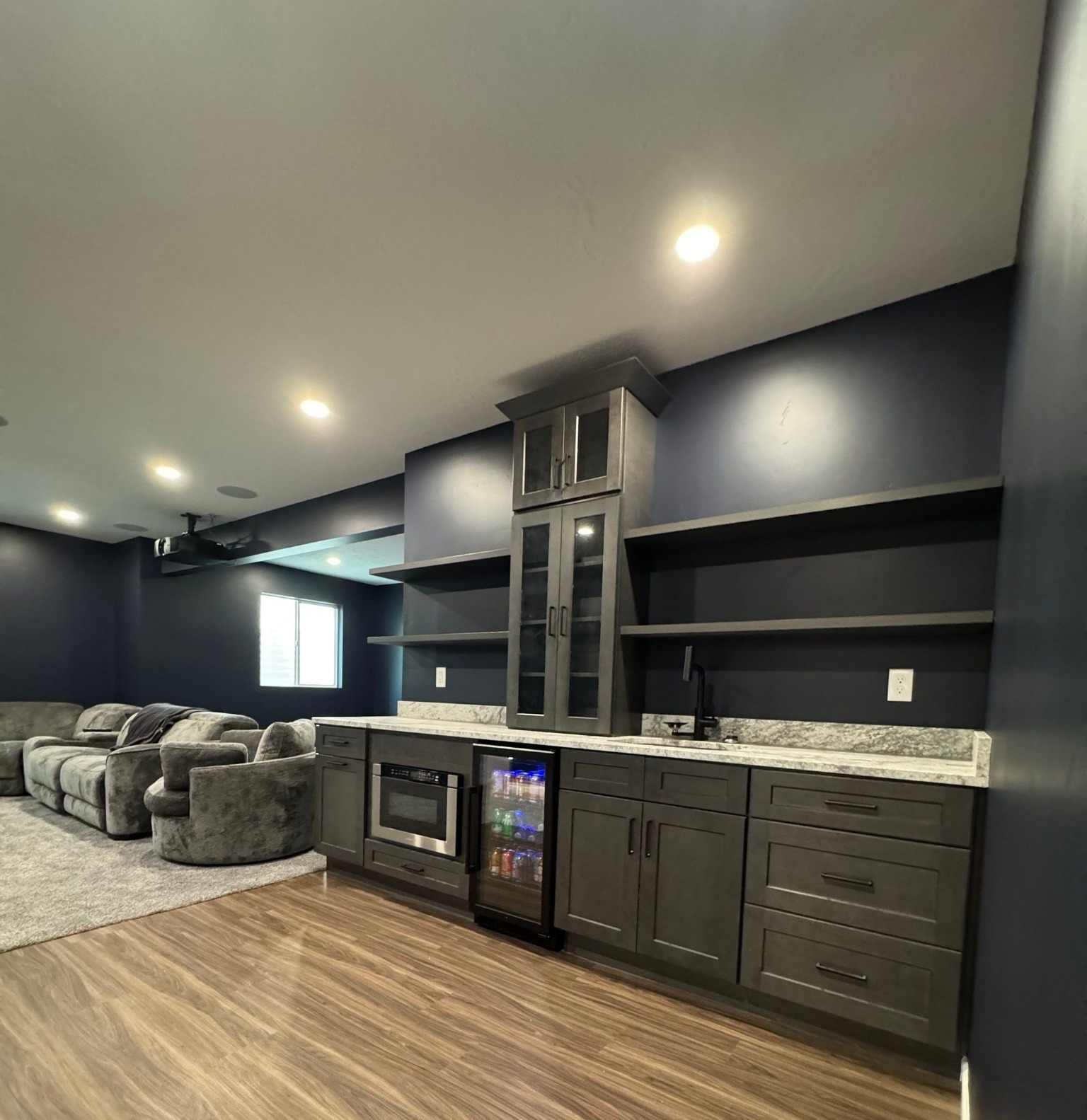 Bluffdale, UT basement kitchenette and LVP flooring